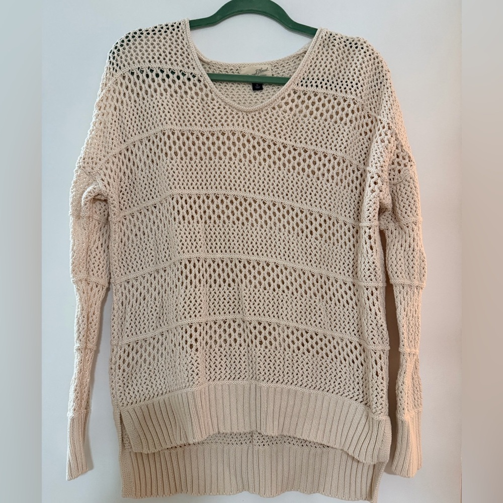 Lightweight Open-Knit Sweater - Cream